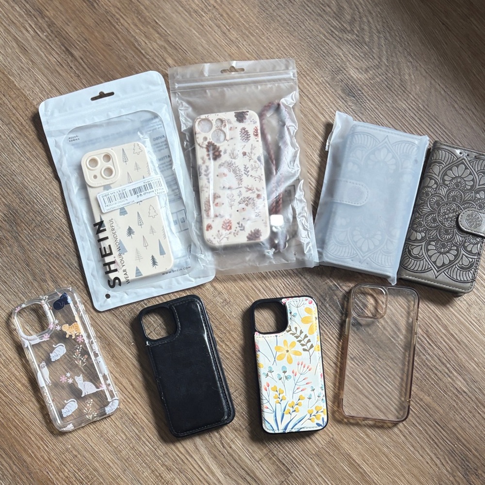 iPhone 13 mini Lot of 8 Floral and Patterned Phone Cases, some NIP, wallets
